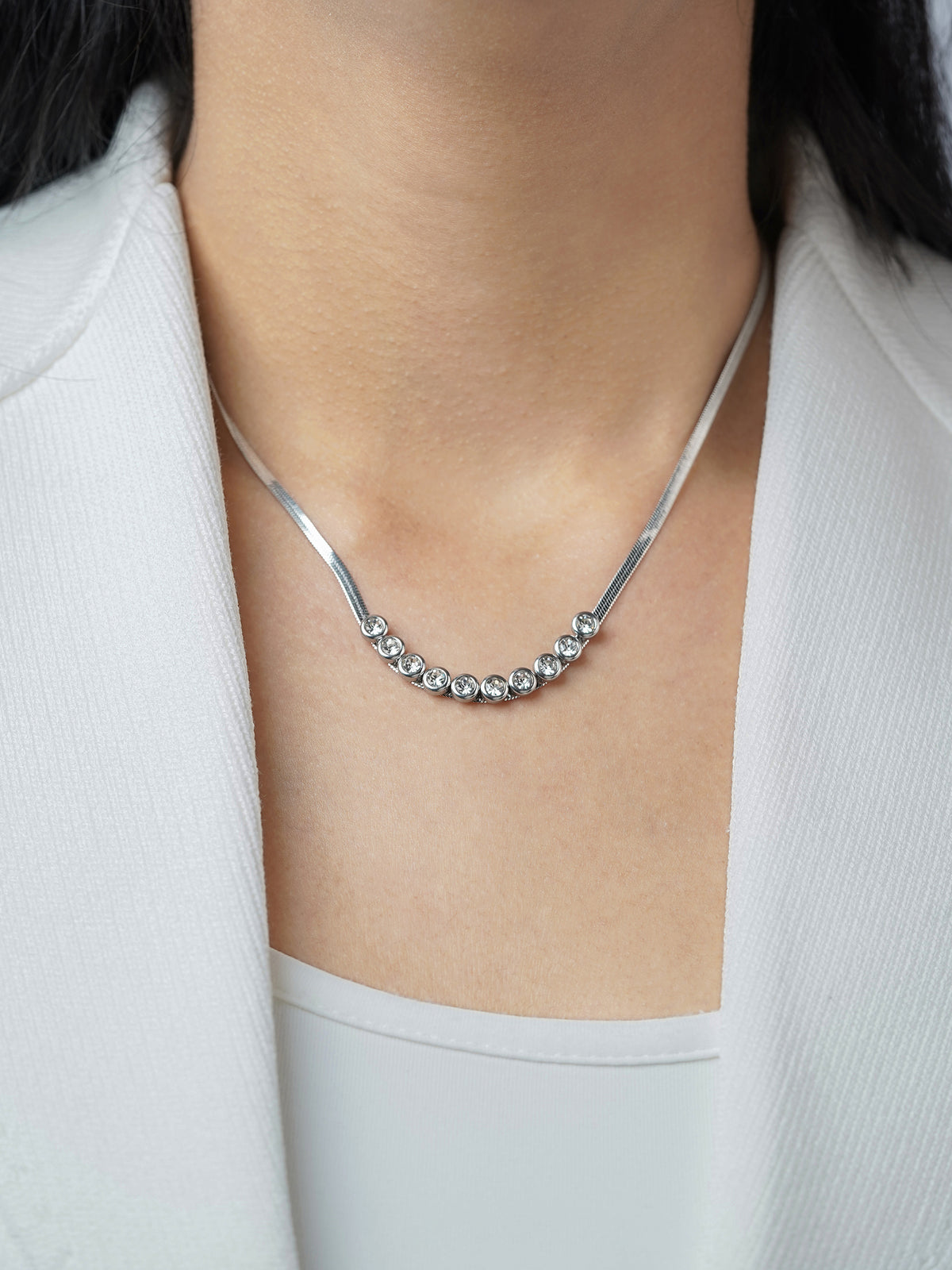 Senorita Diamond Silver Necklace