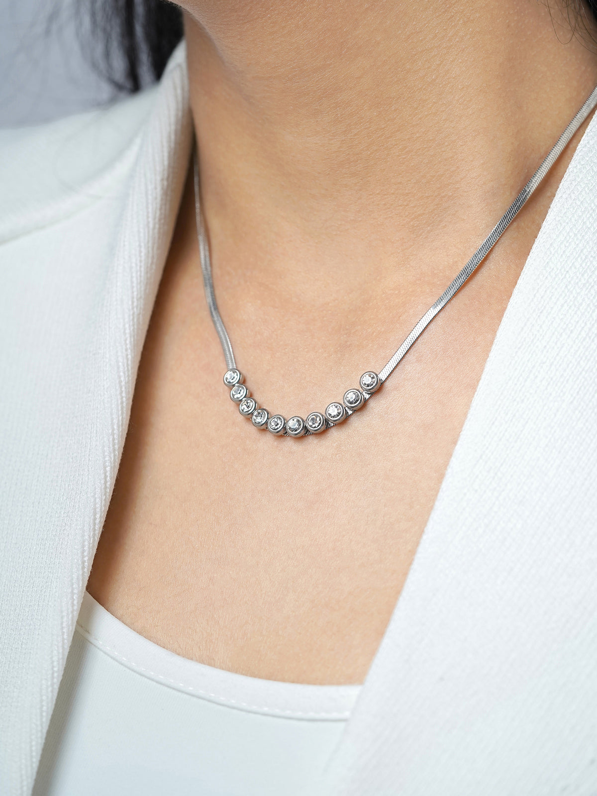 Senorita Diamond Silver Necklace