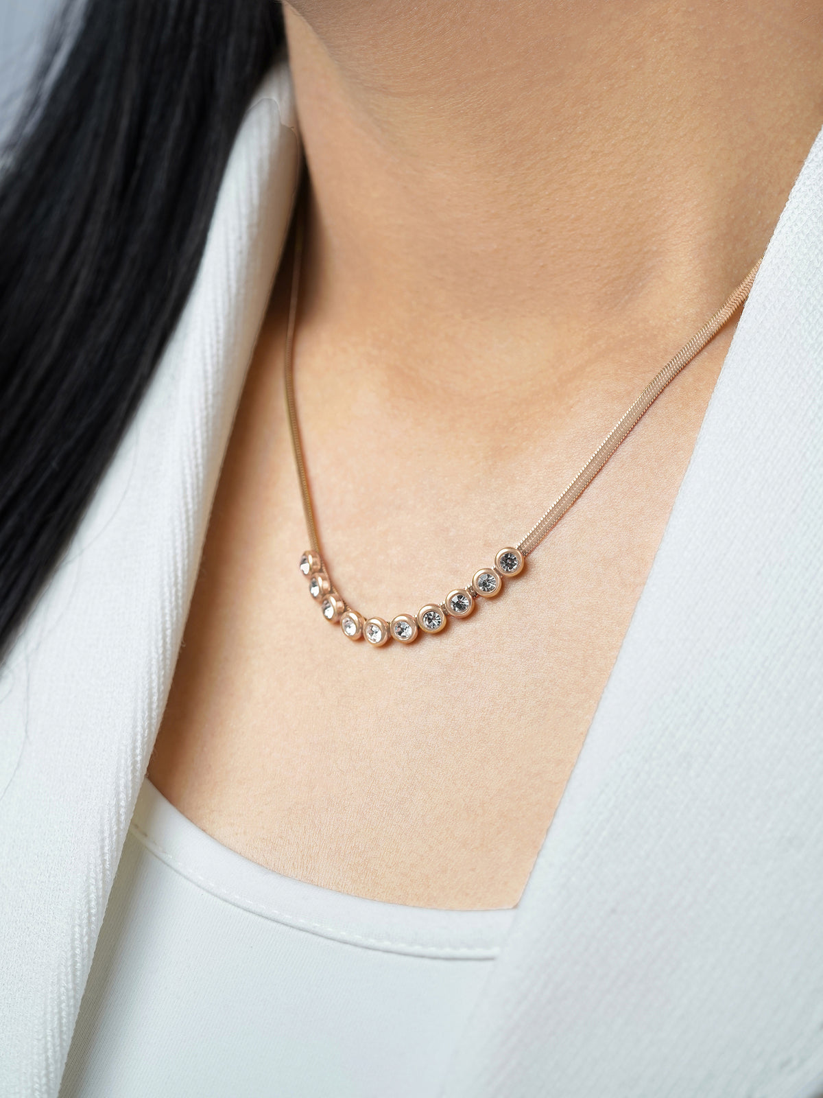Senorita Diamond Rosegold Plated Necklace