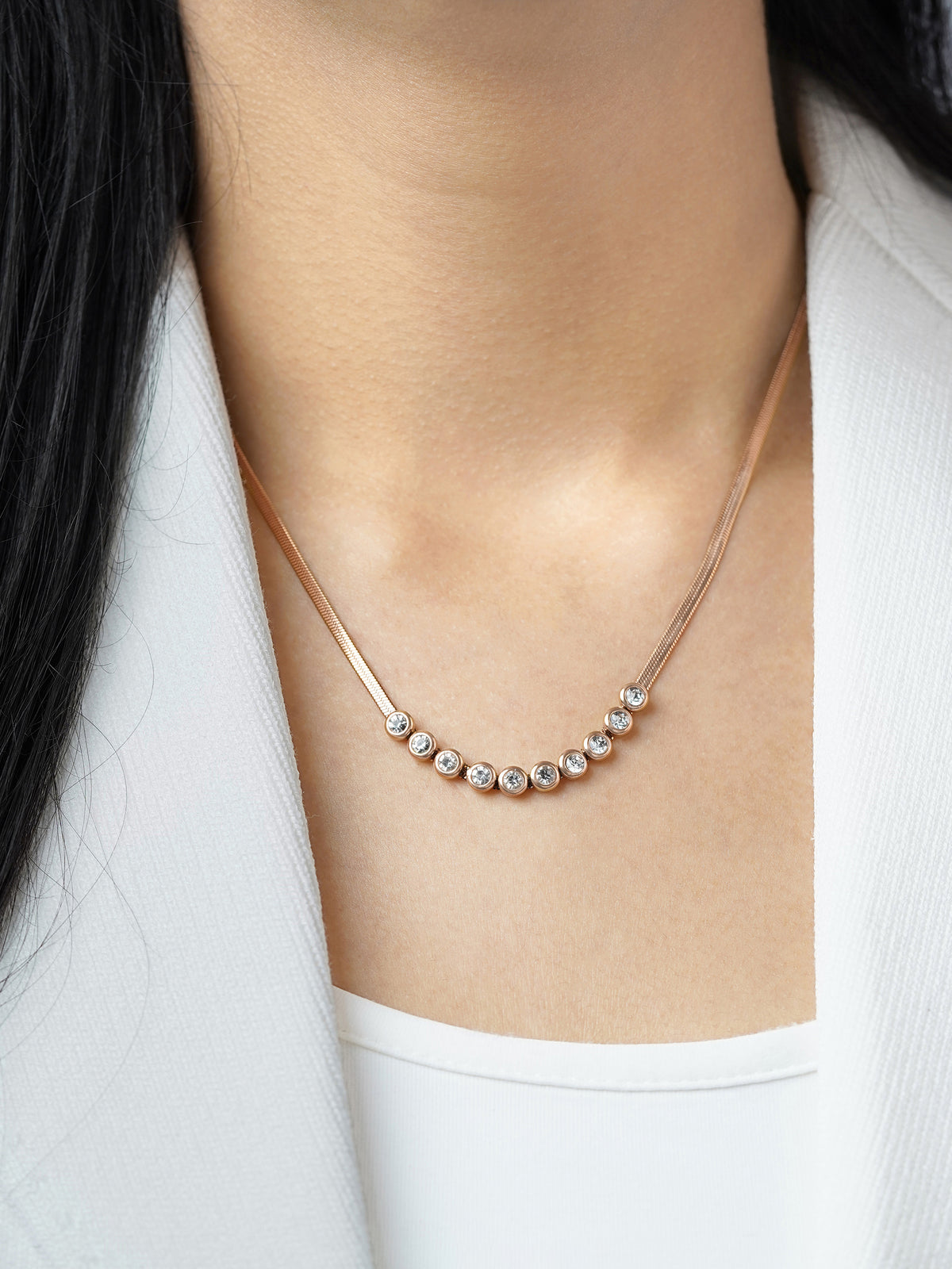 Senorita Diamond Rosegold Plated Necklace