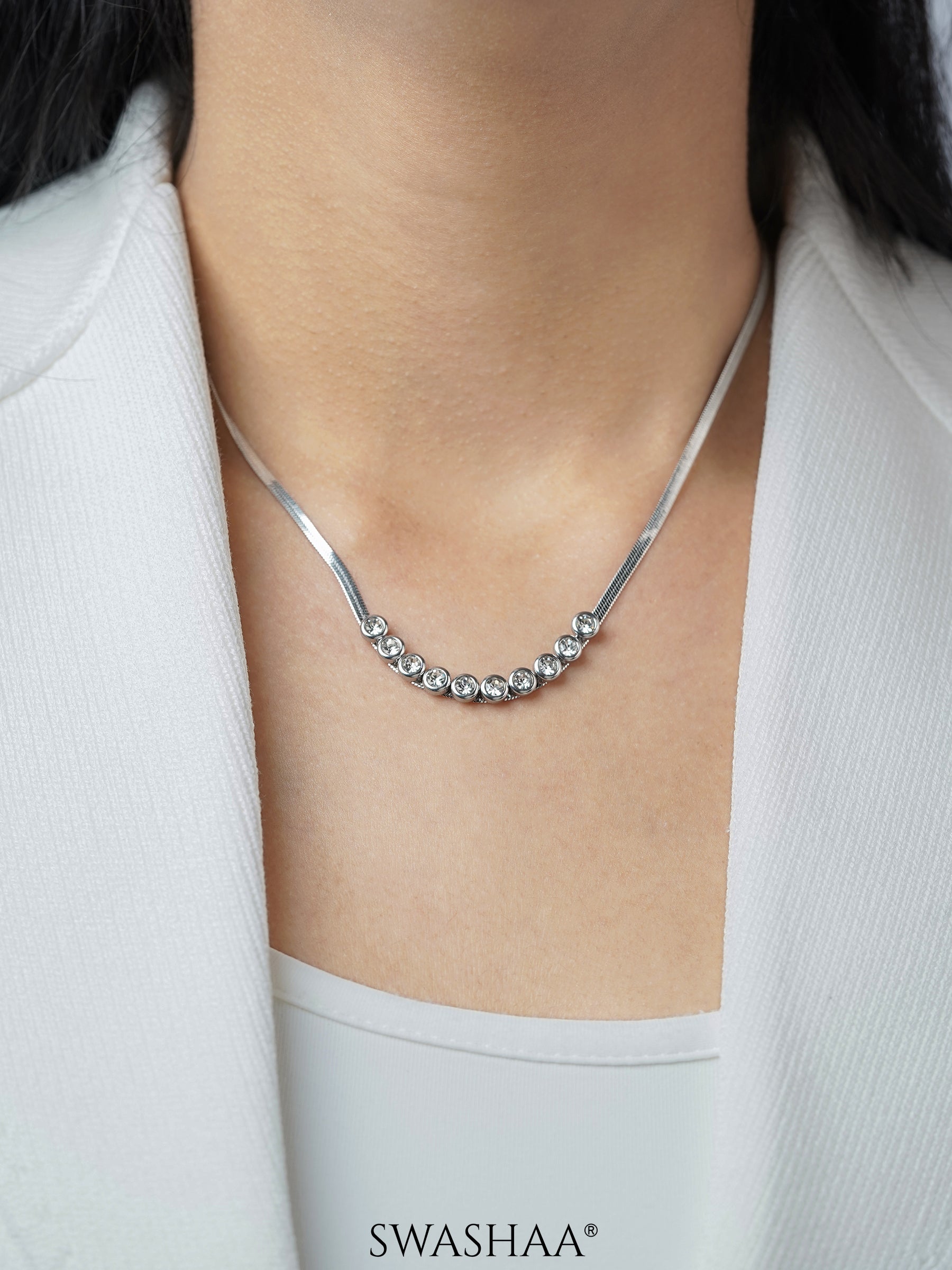 Senorita Diamond Silver Necklace
