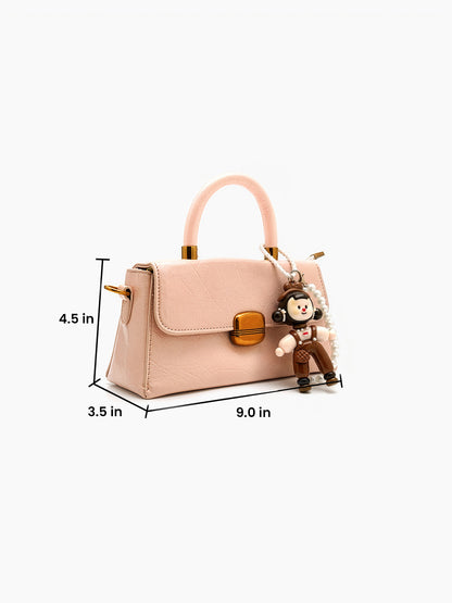Serena Pink Gloss Leather Mini Bag - Swashaa