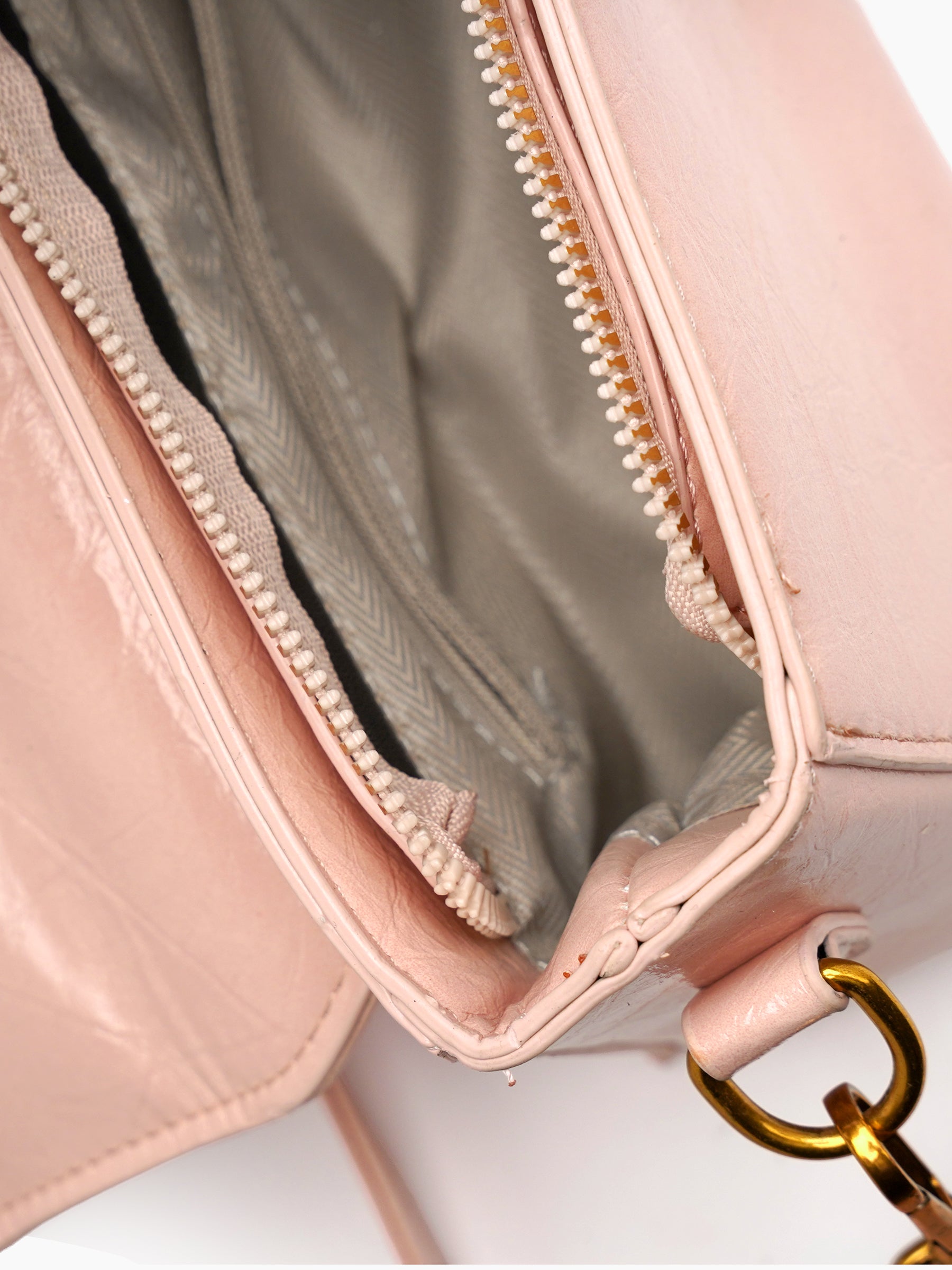 Serena Pink Gloss Leather Mini Bag - Swashaa