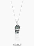 Serenity Wire Wrapped Tumble Men's Chain Pendant | Natural Stone