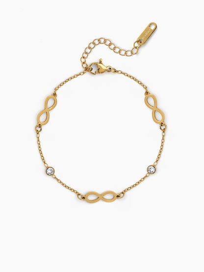 Serinva Infinity Diamond 18K Gold Plated Women's Loose Bracelet