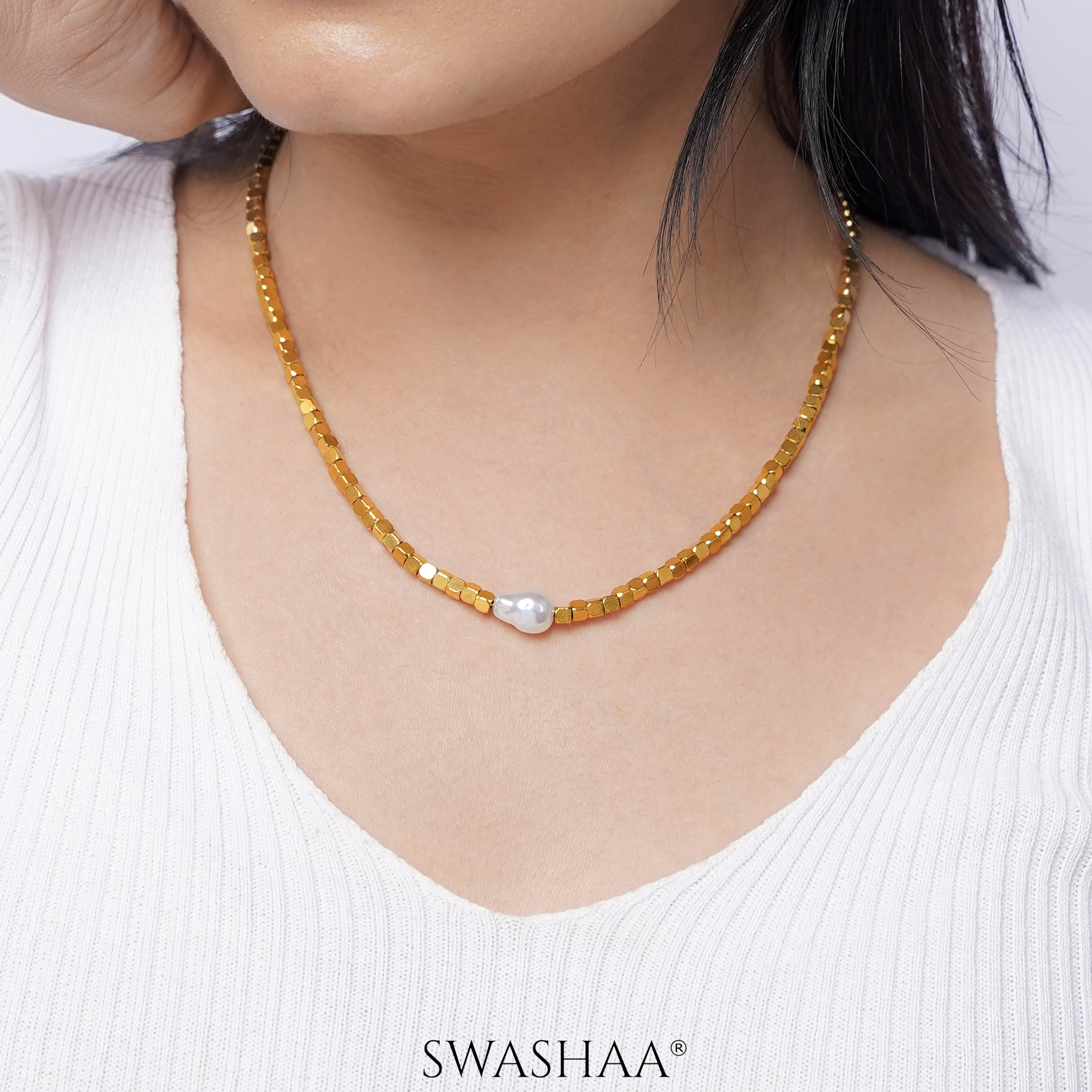 Shaaina 18K Gold Plated Choker Necklace