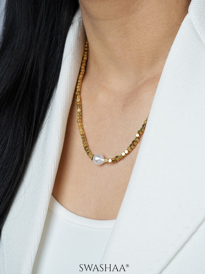 Shaaina Beads Baroque Pearl 18K Gold Plated Choker Necklace