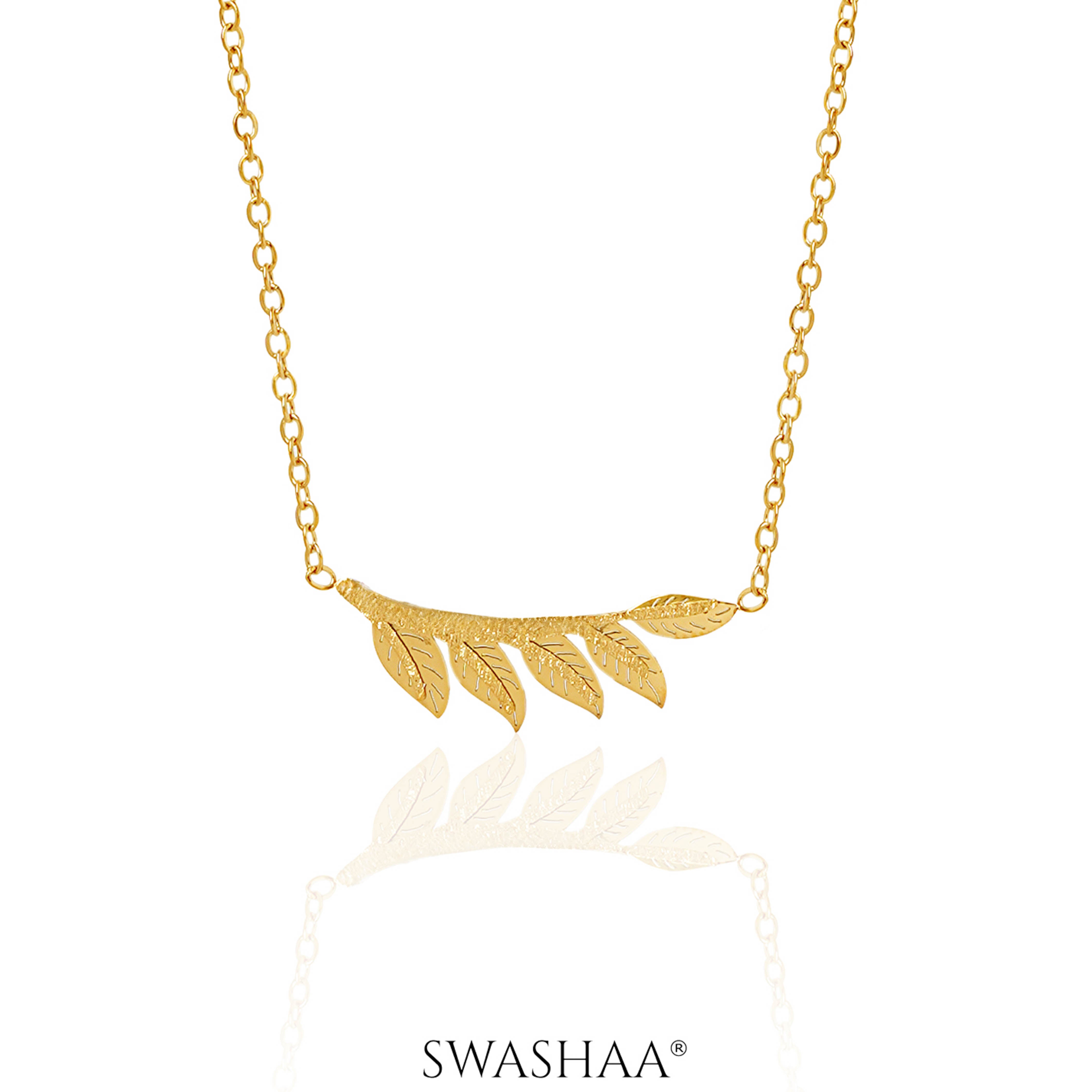 Shalakha Leaf 18K Gold Plated Necklace