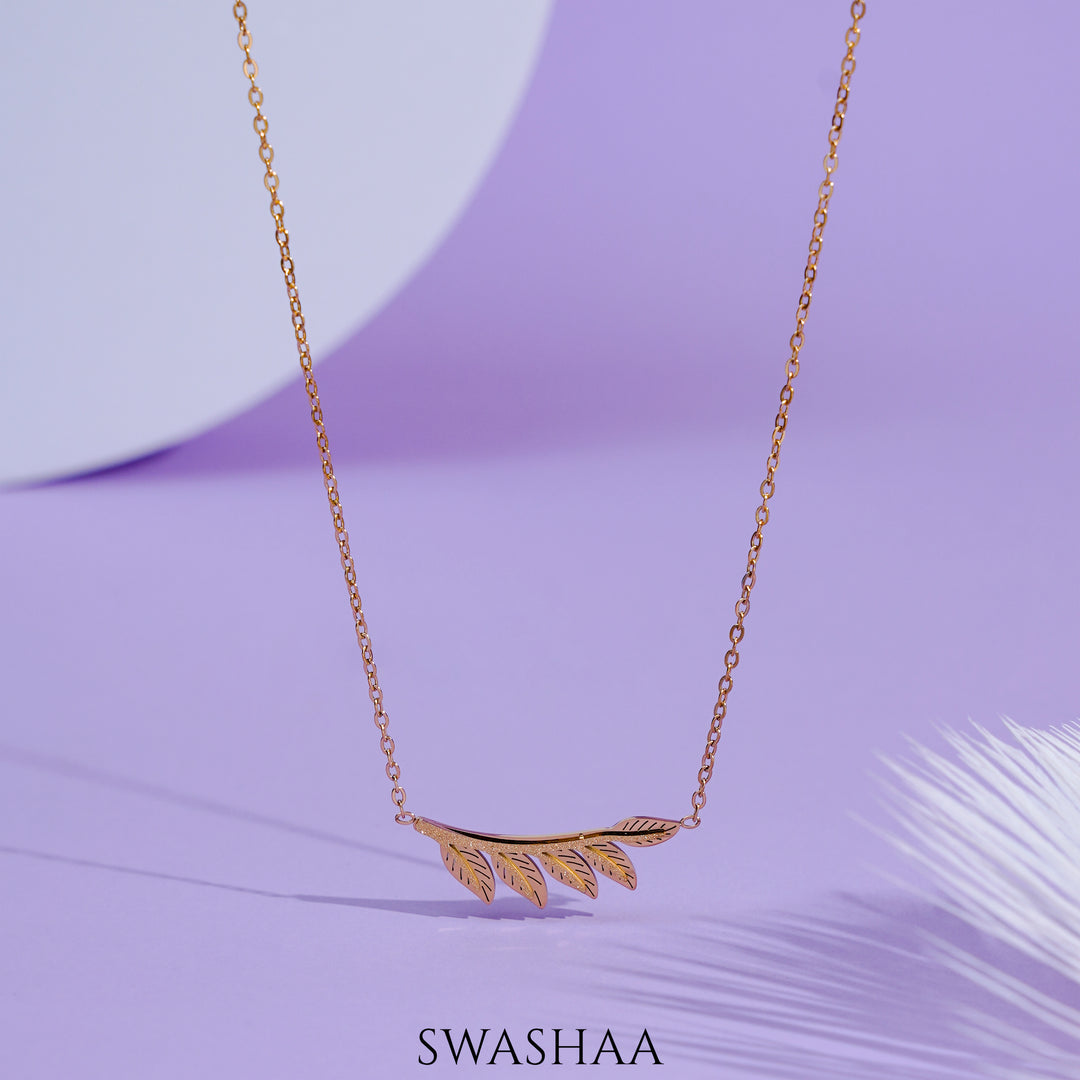 Shalakha Leaf 18K Gold Plated Necklace
