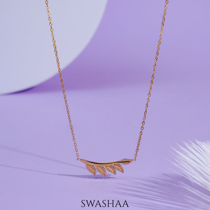 Shalakha Leaf 18K Gold Plated Necklace