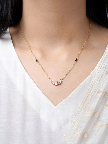 Shanvika Diamond Solitaire Minimal 18K Gold Plated Mangalsutra