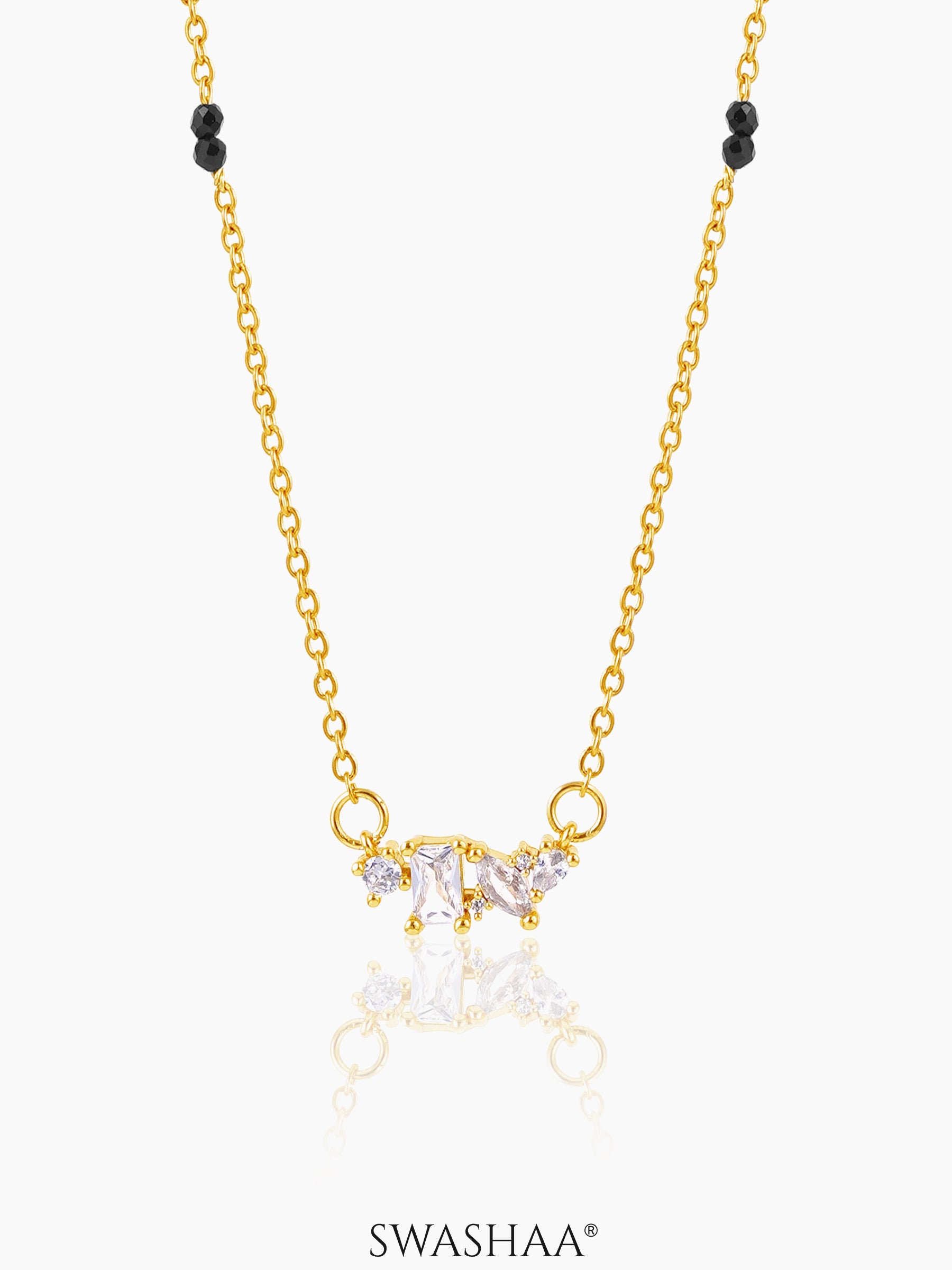 Shanvika Solitaire Diamond 18K Gold Plated Mangalsutra