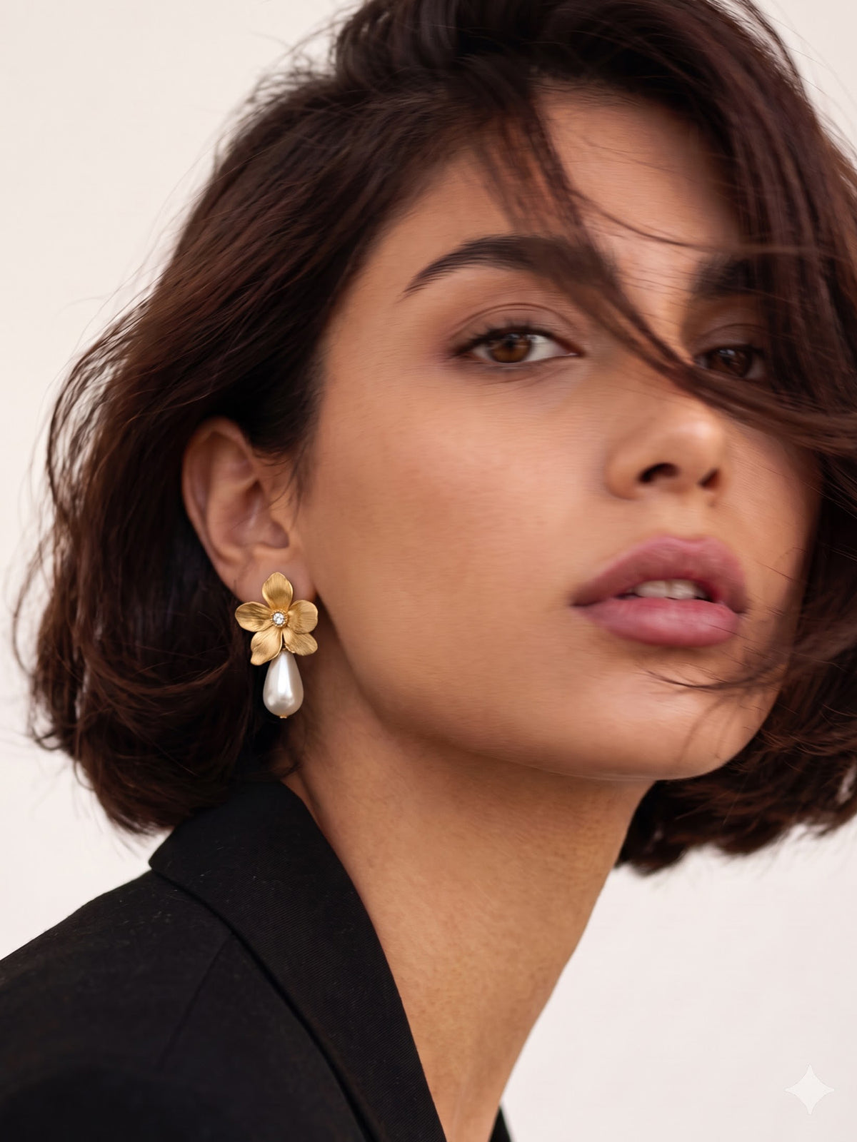 Sharon Pearl Blossom 18K Gold Plated Women's Earrings