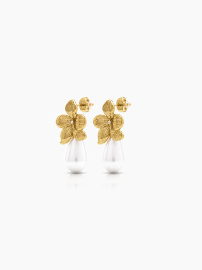 Sharon Pearl Blossom 18K Gold Plated Women's Earrings