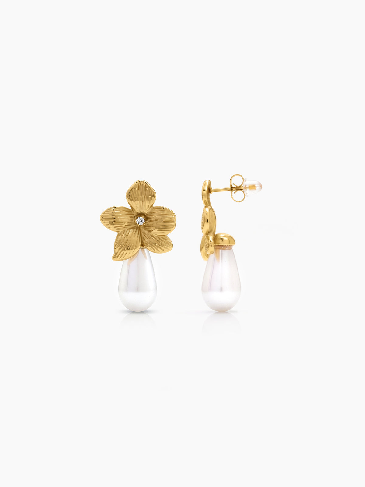 Sharon Pearl Blossom 18K Gold Plated Women's Earrings