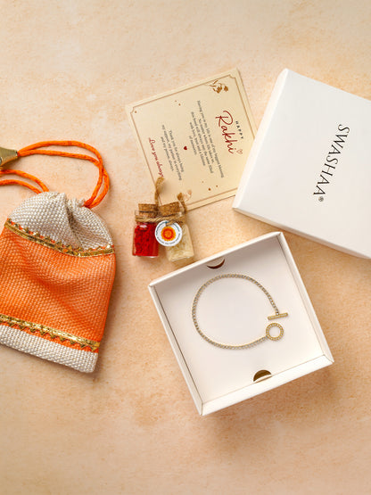 Shaurya Diamond 18K Gold Plated Rakhi