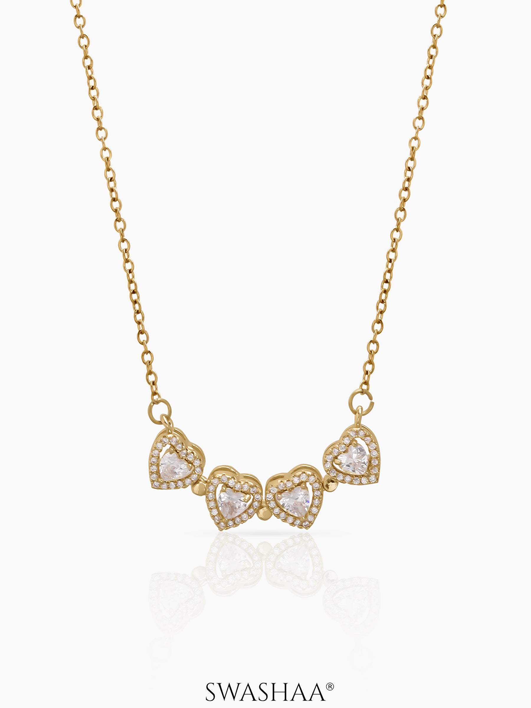 Shiny Clover Solitaire Necklace