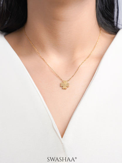 Siena Four Leaf Clover Charm 18K Gold Plated Chain Pendant Necklace