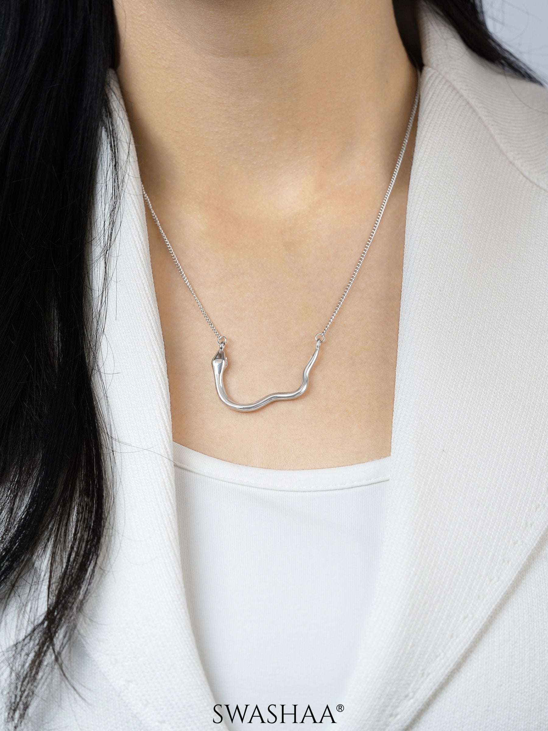 Sienna Snake Silver Necklace