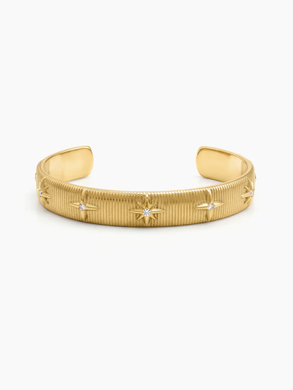 Simini Star Diamond 18K Gold Plated Women's Cuff Bracelet