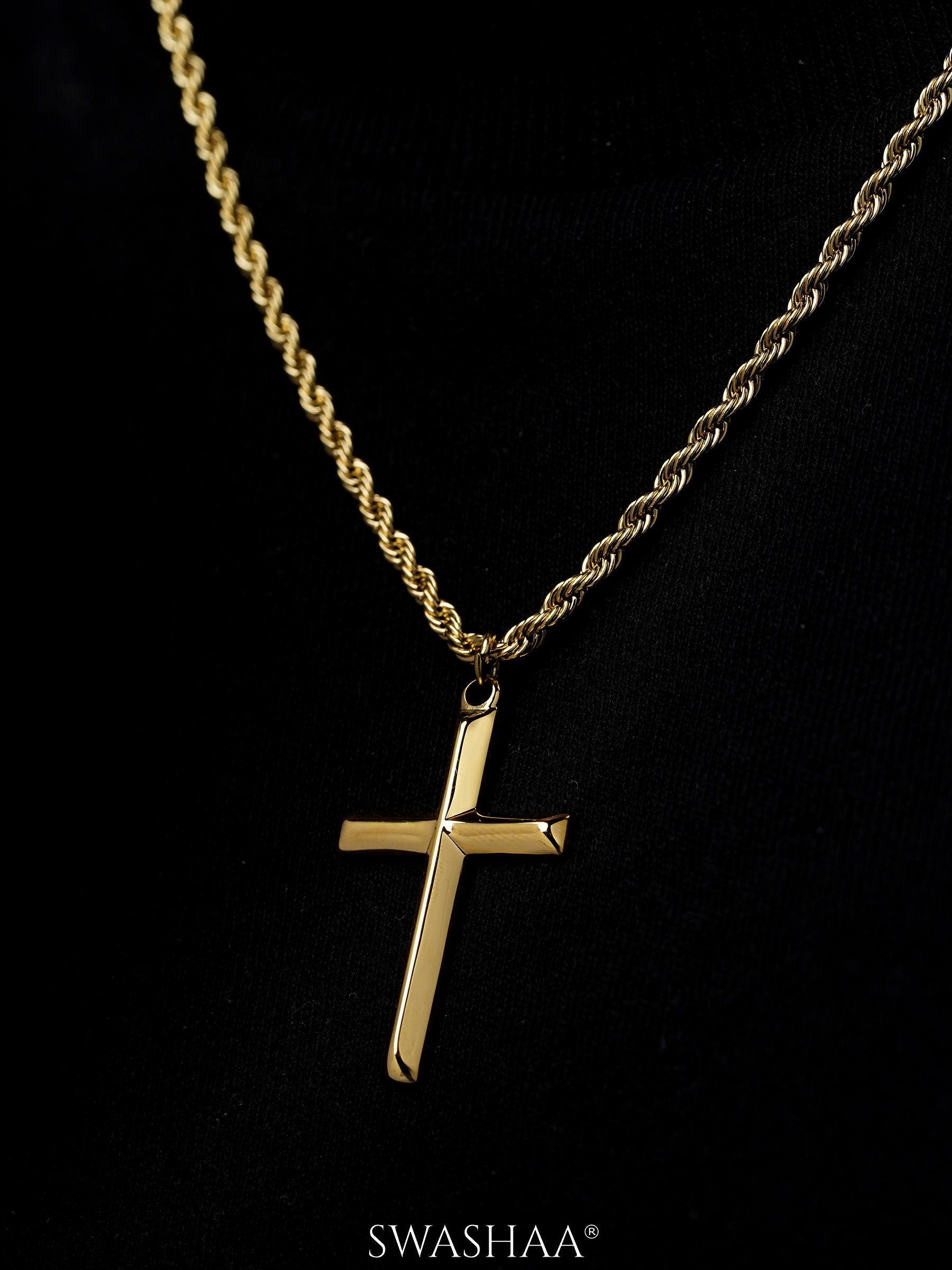 Sion Cross Rope Men's Chain Pendant - Main Image