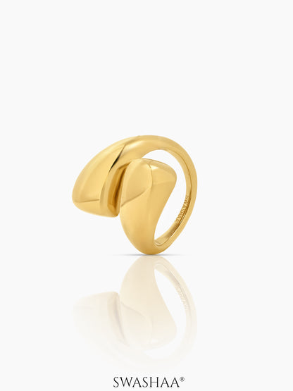 Siona Fluid Bold Curve 18K Gold Plated Ring