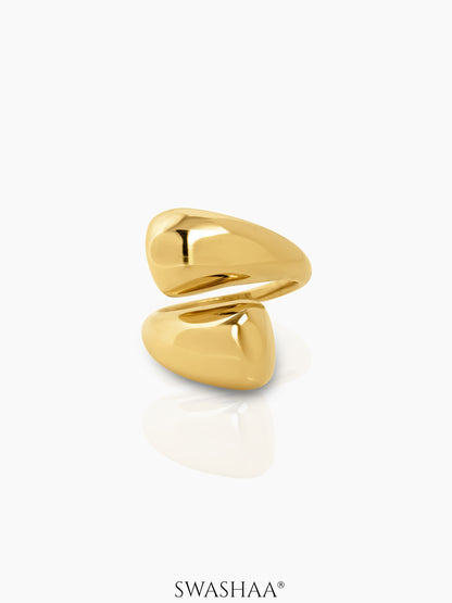 Siona Fluid Bold Curve 18K Gold Plated Ring