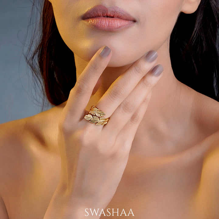 Sira Leaf 18K Gold Plated Ring