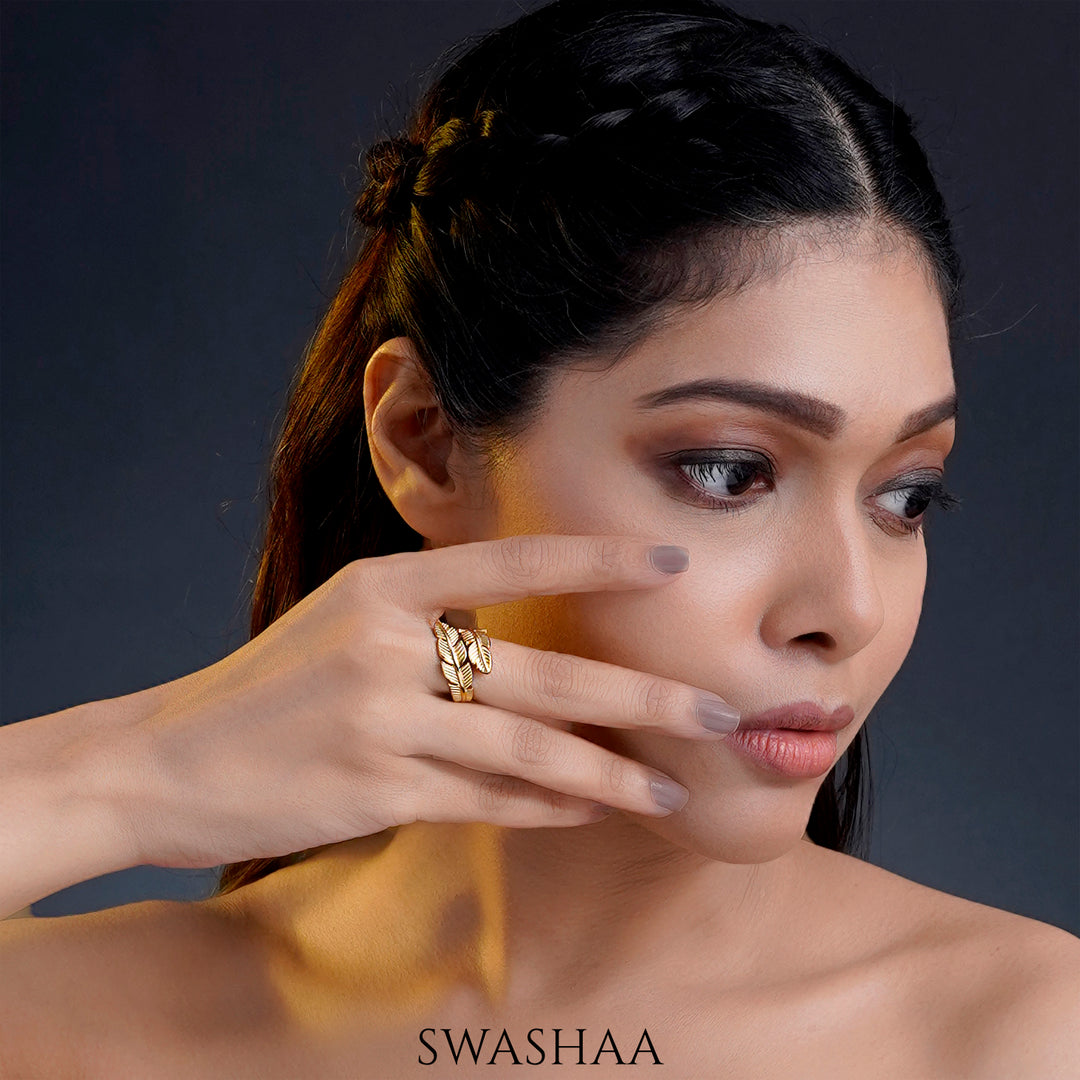 Sira Leaf 18K Gold Plated Ring