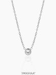 Sitara Solitaire Diamond Charm Silver Necklace
