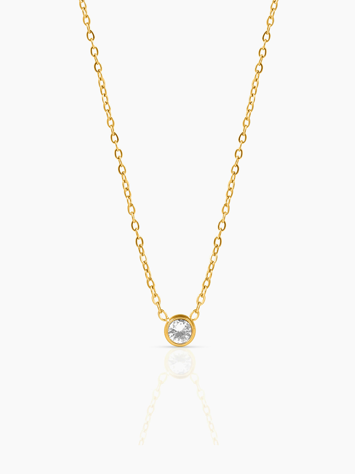 Sitara Solitaire Diamond Charm 18K Gold Plated Necklace