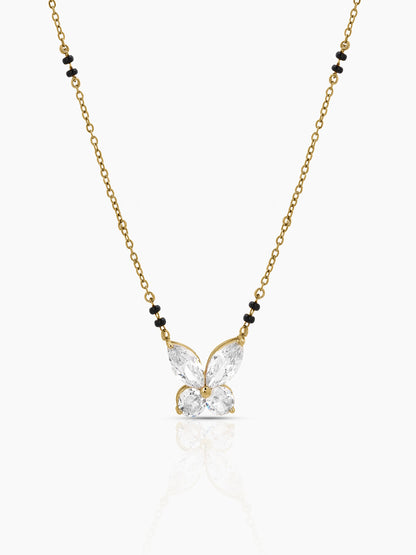 Siya Diamond Solitaire Butterfly Charm 18K Gold Plated Mangalsutra