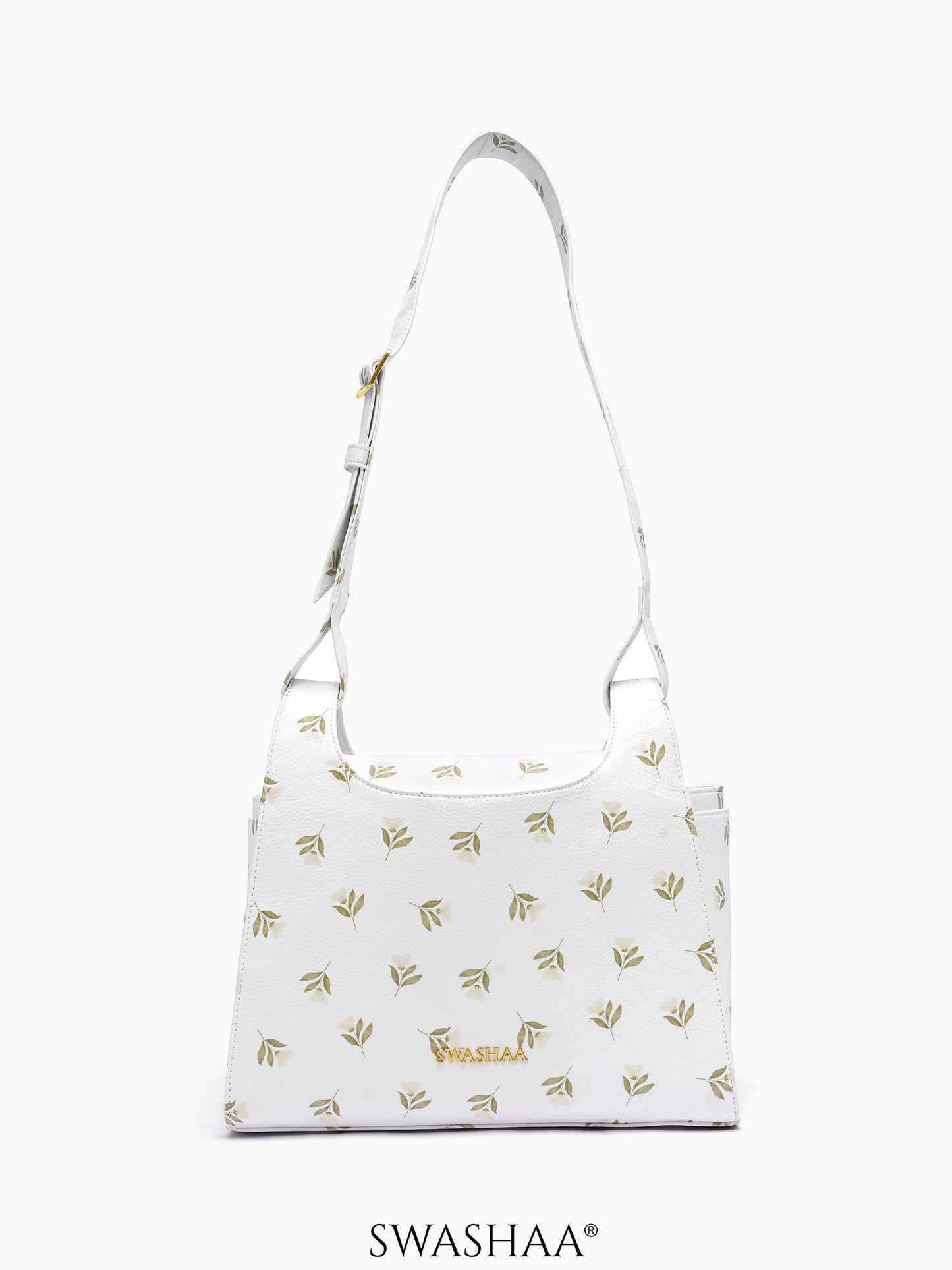 Snow Petals Leather Shoulder Bag