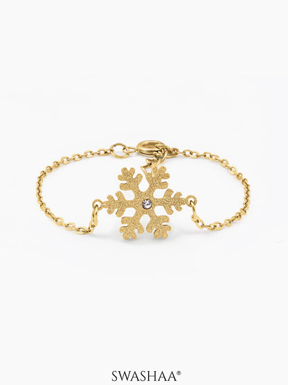 Snowflake Charm 18K Gold Plated Kid's Loose Bracelet