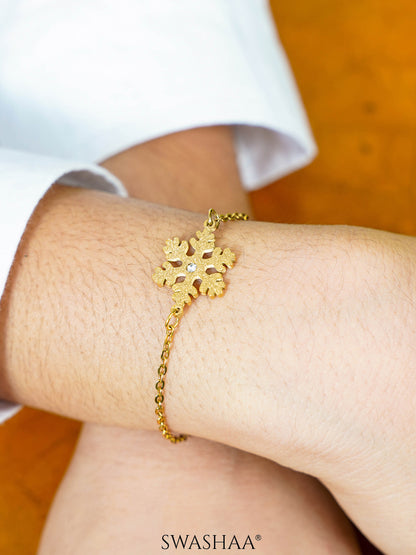 Snowflake Charm 18K Gold Plated Kid's Loose Bracelet