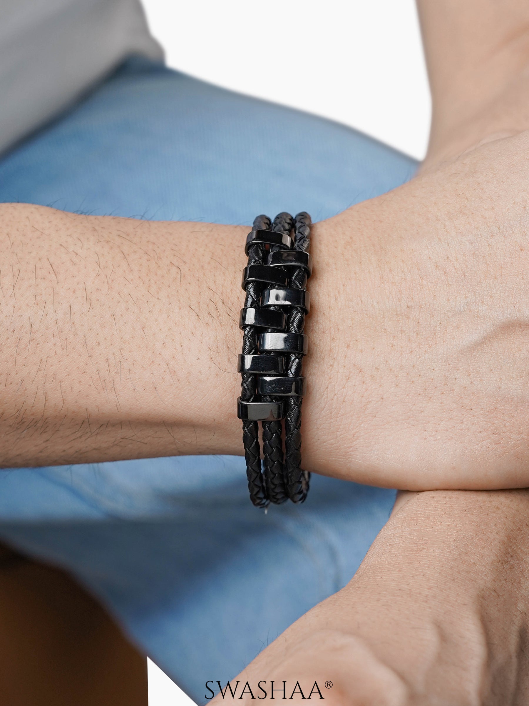 Sol Men's Leather Bracelet