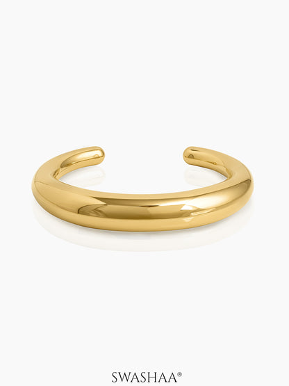 Solana Curve Cuff 18K Gold Plated Bracelet