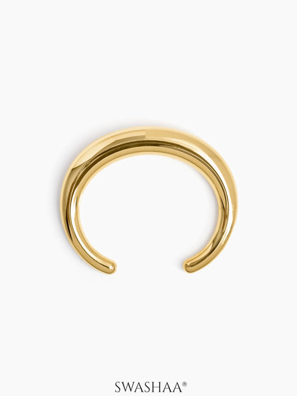 Solana Curve Cuff 18K Gold Plated Bracelet