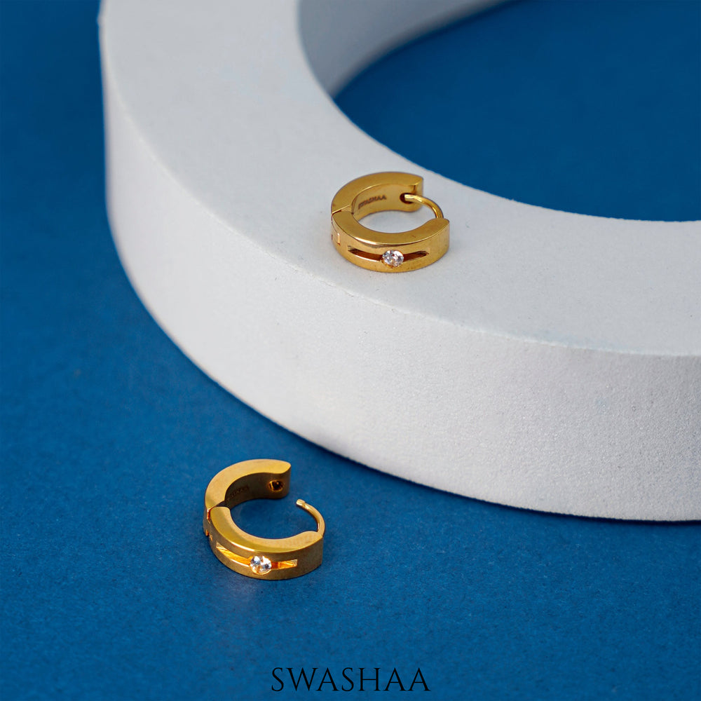 Solaris 18K Gold Plated Men's Earrings - Swashaa