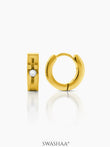 Solaris Studed Diamond Men's Hoop Earrings