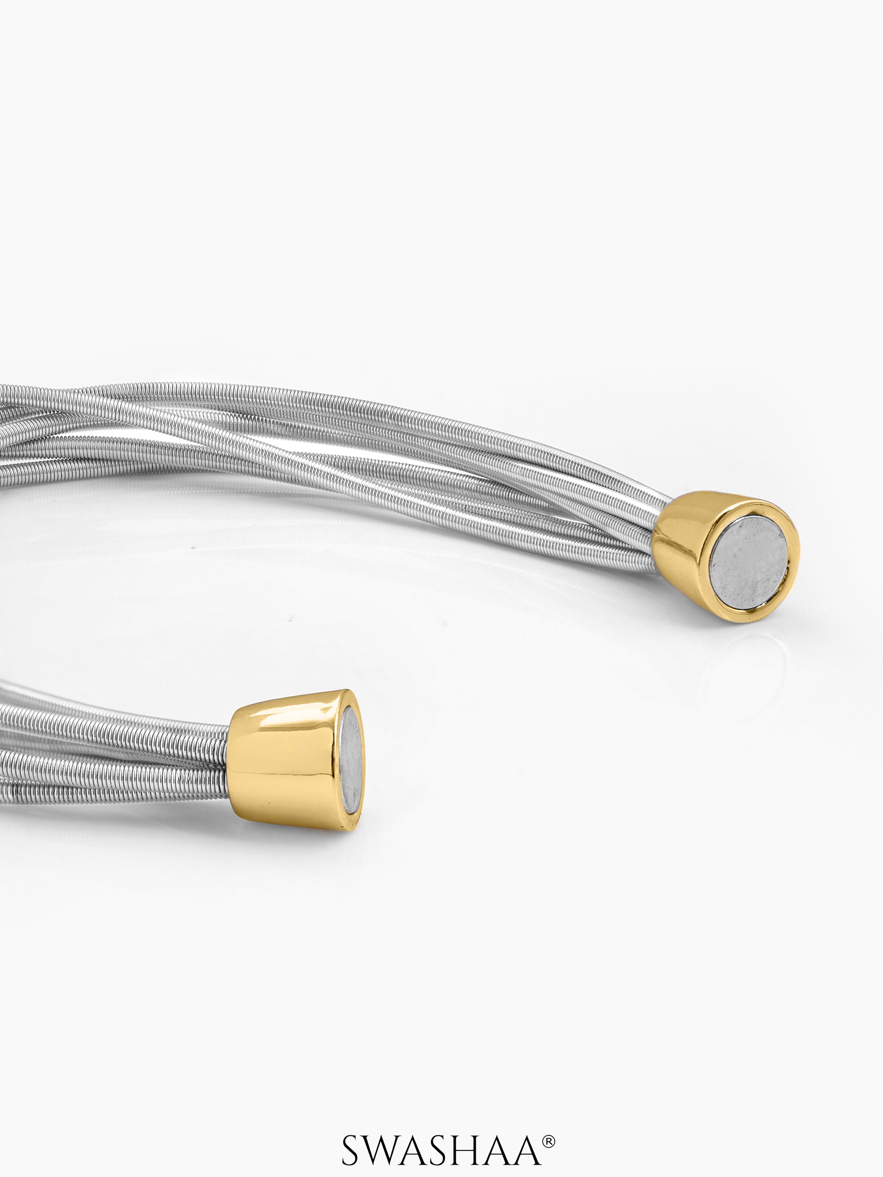 Solea layered Textured Gold Bead Accents 18k Gold Plated-Silver Women's Chain Bracelet