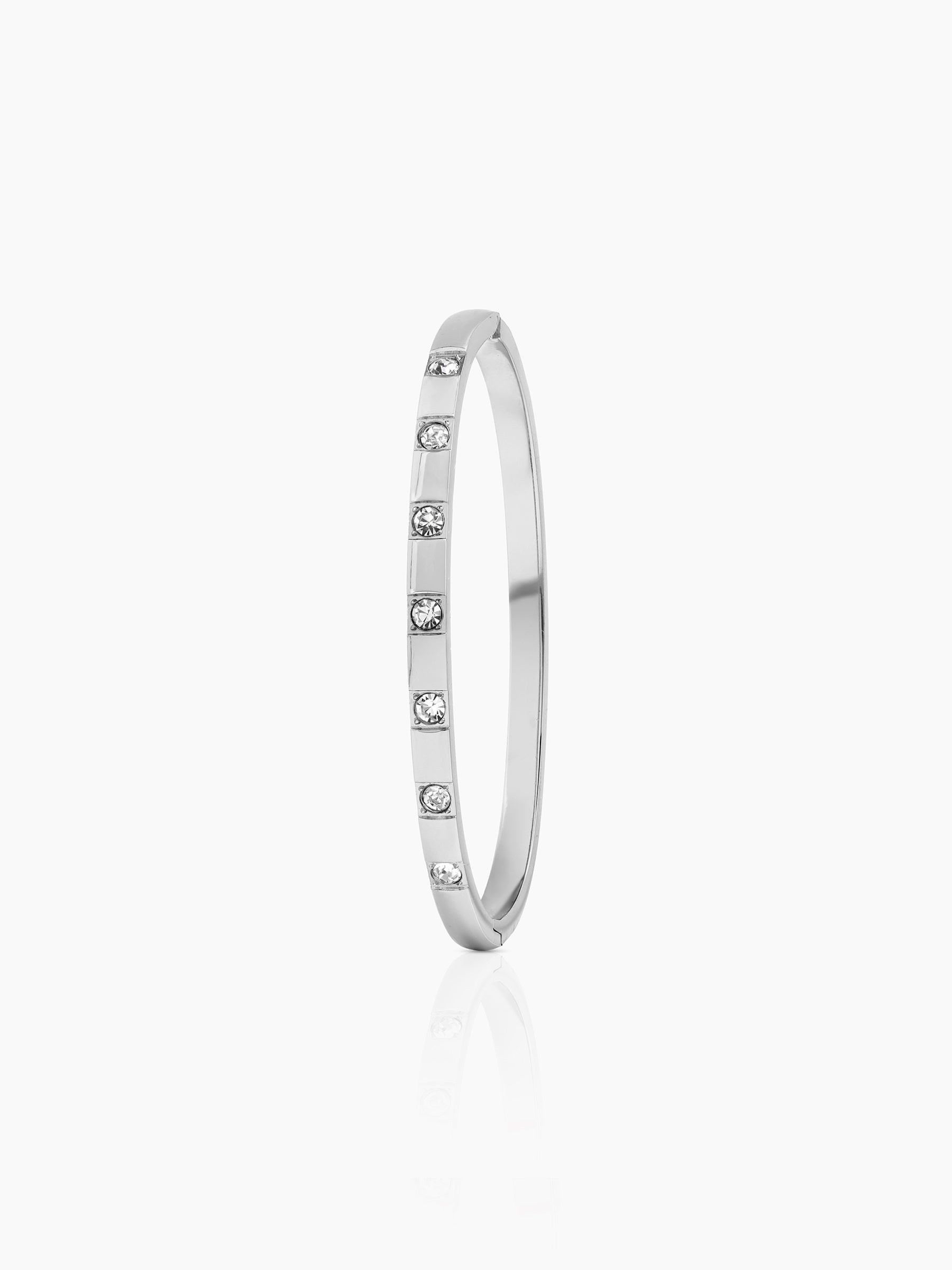 Solmira Silver Diamond Band Bracelet - Swashaa