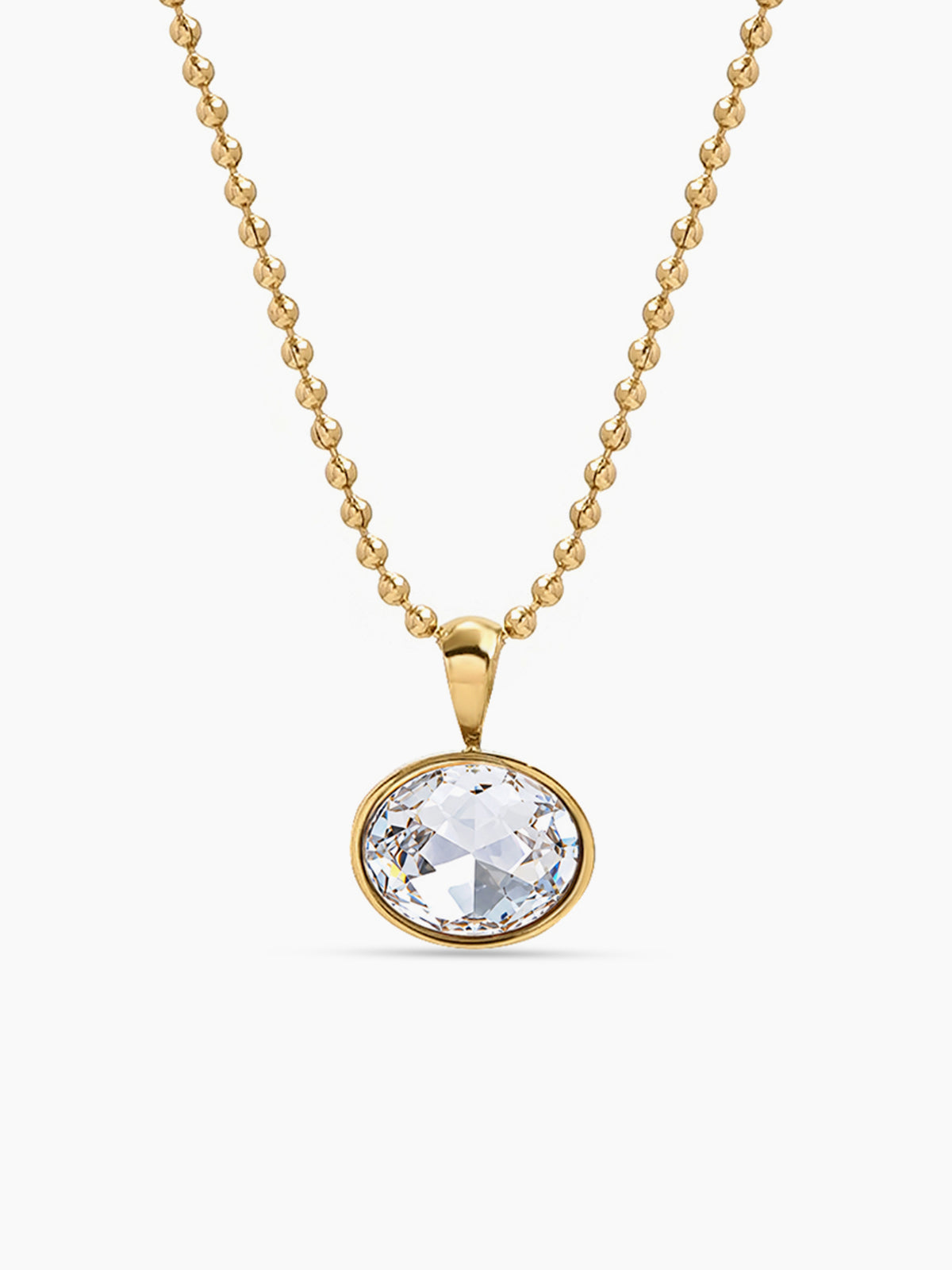 Sonoma Solitaire Drop 18K Gold Plated Women's Chain Pendant Necklace