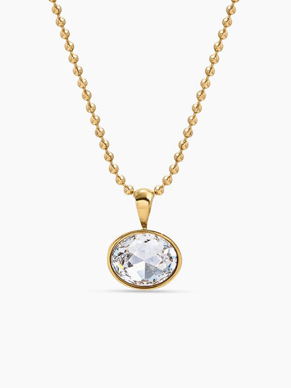 Sonoma Solitaire Drop 18K Gold Plated Women's Chain Pendant Necklace