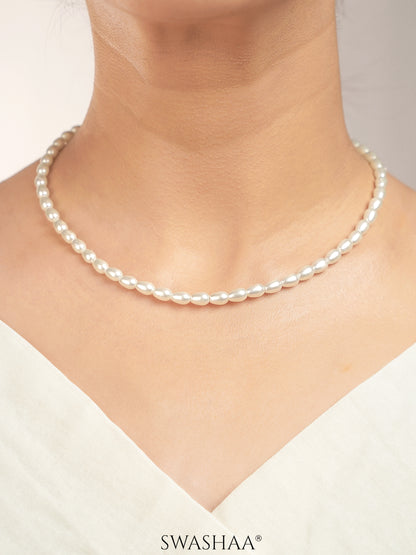 Soren White Oval Pearl Women's Chain