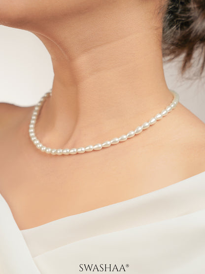 Soren White Oval Pearl Women's Chain