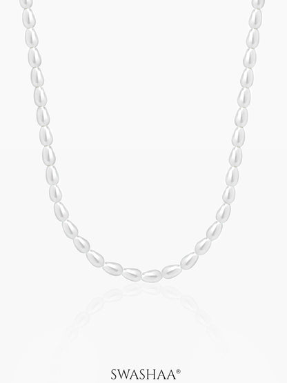 Soren White Oval Pearls 18K Gold Plated Men's Chain