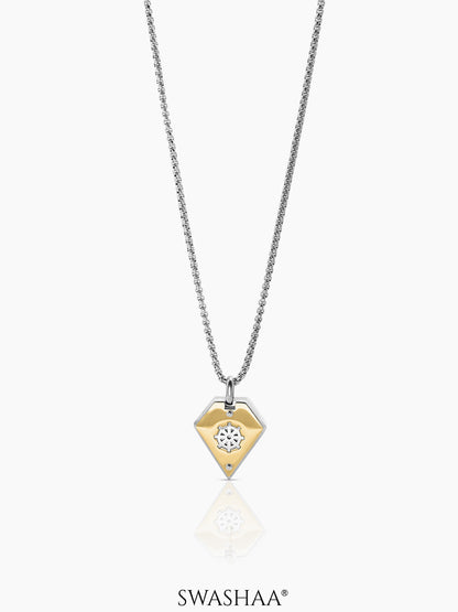 Sorev Geometric Sharp Charm Two Tone Men's Chain Pendant