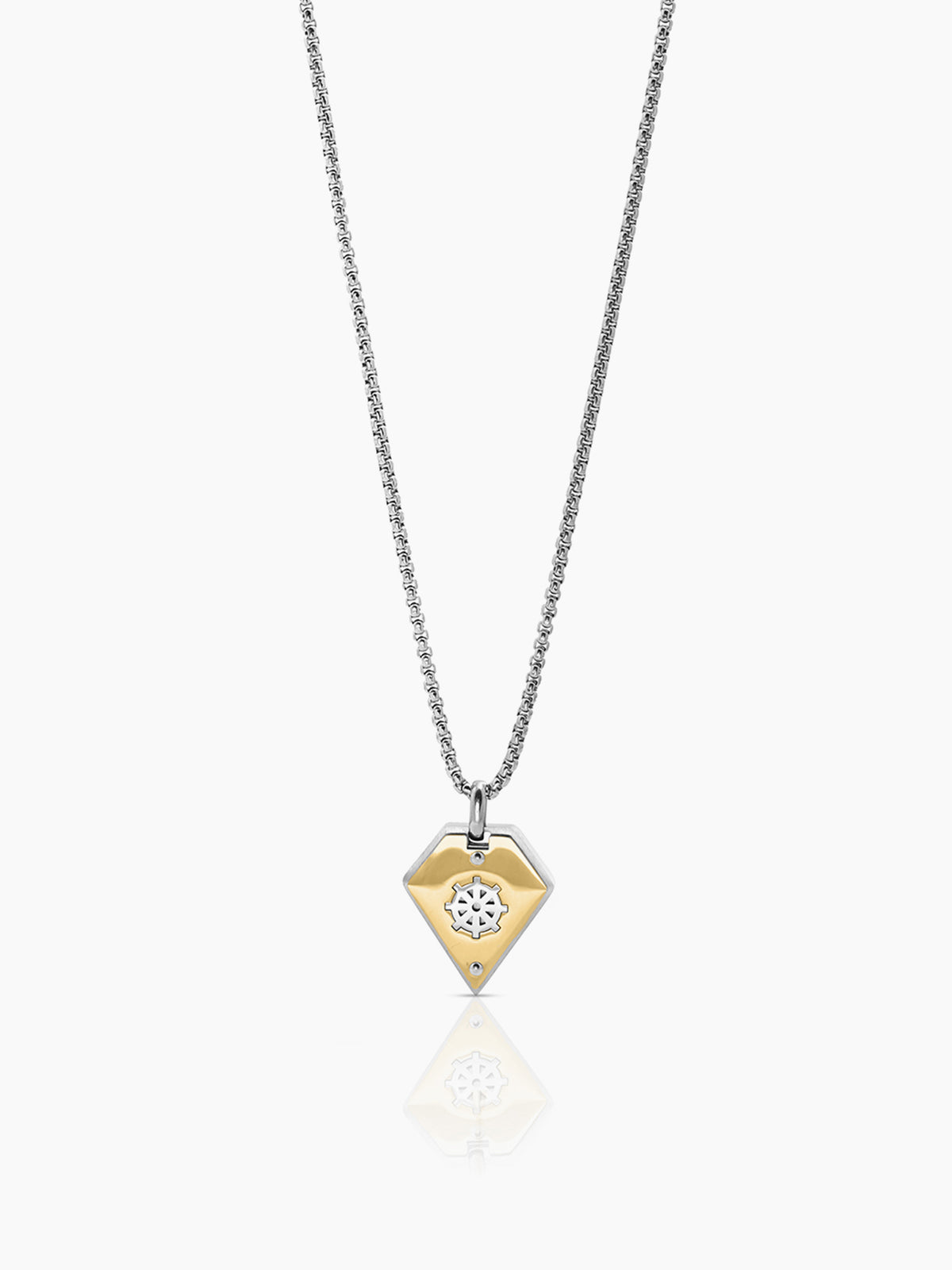 Sorev Geometric Sharp Charm Two Tone Men's Chain Pendant