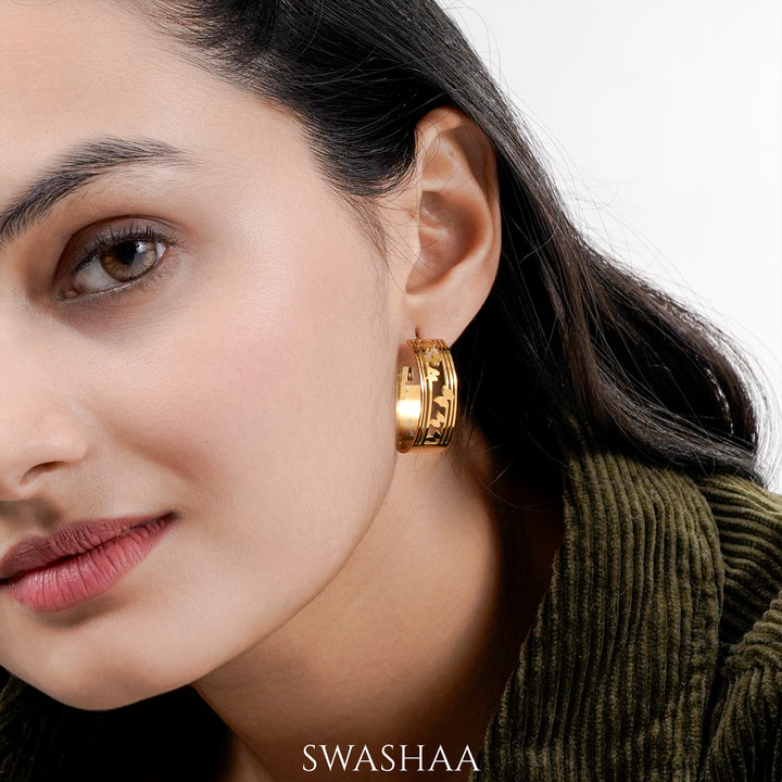 Spade Butterfly 18K Gold Plated Earrings - Swashaa